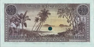 Samoa 10 Tālā, 1967-2020 reverse