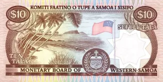 Samoa 10 Tālā, 1980 reverse