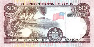Samoa 10 Tālā, 1985 reverse