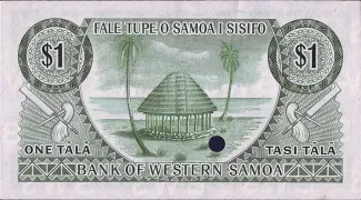 Samoa 1 Tālā, 1967-2020 reverse