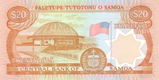 Samoa 20 Tālā, 1985 reverse