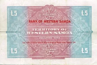 Samoa 5 Pounds, 1961 reverse