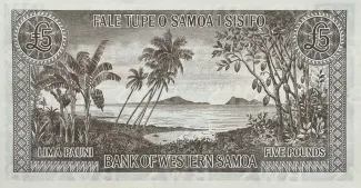 Samoa 5 Pounds, 1963-2020 reverse