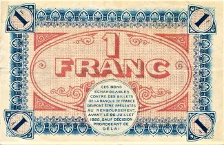 Sane-et-Loire, Department of 1 Franc, 1917 reverse