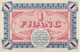 Sane-et-Loire, Department of 1 Franc, 1922 reverse
