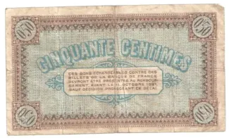 Sane-et-Loire, Department of 50 Centimes, 1916 reverse