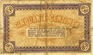 Sane-et-Loire, Department of 50 Centimes, 1920 reverse