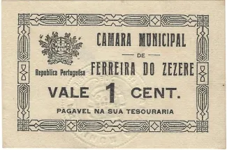 Santarm, District of 1 Centavo,  obverse