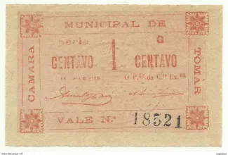 Santarm, District of 1 Centavo,  obverse