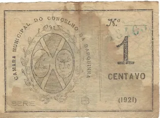 Santarm, District of 1 Centavo, 1921 obverse