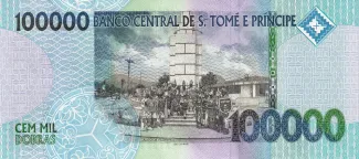 São Tomé and Príncipe 100.000 Dobras, 2005-2013 reverse