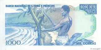 São Tomé and Príncipe 1.000 Dobras, 1977 reverse