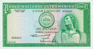 São Tomé and Príncipe 1.000 Escudos, 1964 obverse