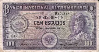São Tomé and Príncipe 100 Escudos, 1958 obverse