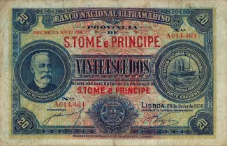 São Tomé and Príncipe 20 Escudos, 1935 obverse