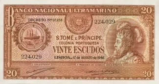 São Tomé and Príncipe 20 Escudos, 1946 obverse