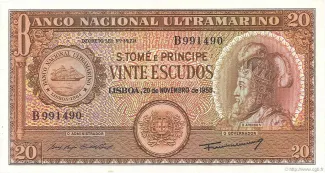 São Tomé and Príncipe 20 Escudos, 1958 obverse