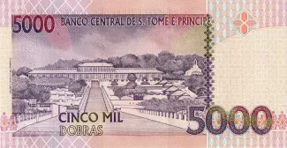 São Tomé and Príncipe 5.000 Dobras, 1996-2013 reverse