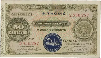 São Tomé and Príncipe 50 Centavos, 1914 obverse