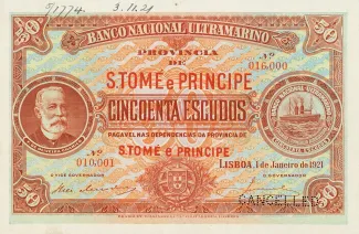 São Tomé and Príncipe 50 Escudos, 1921 obverse