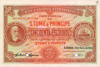 São Tomé and Príncipe 50 Escudos, 1944 obverse