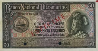 São Tomé and Príncipe 50 Escudos, 1946 obverse