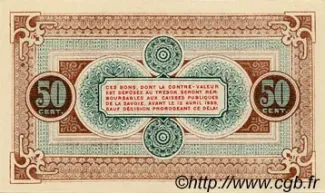 Savoie, Department of 50 Centimes, 1916-1920 reverse