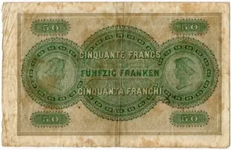 Schwyz 50 Francs, 1890-1906 reverse