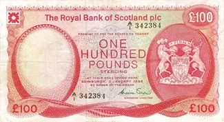 Scotland 100 Pounds, 1982-1985 obverse