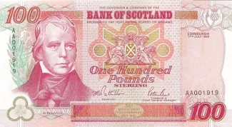 Scotland 100 Pounds, 1995-2006 obverse