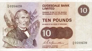 Scotland 10 Pounds, 1972-1981 obverse