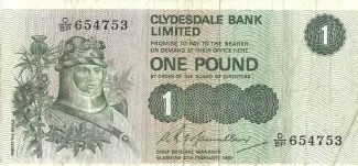 Scotland 1 Pound, 1971-1981 obverse