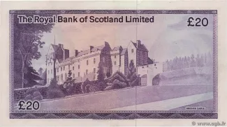 Scotland 20 Pounds, 1972-1981 reverse