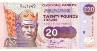 Scotland 20 Pounds, 1994-1996 obverse