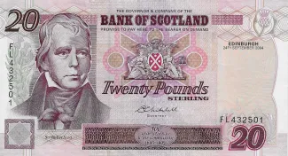 Scotland 20 Pounds, 1995-2004 obverse
