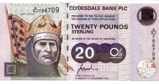 Scotland 20 Pounds, 1997-2004 obverse