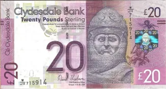 Scotland 20 Pounds, 2009-2015 obverse