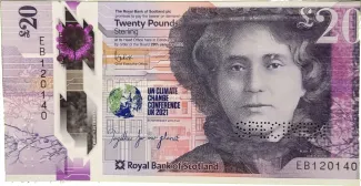 Scotland 20 Pounds, 2021 obverse