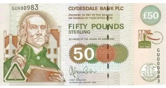 Scotland 50 Pounds, 2001 obverse