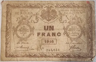 Seine-Maritime, Department of 1 Franc, 1916 image