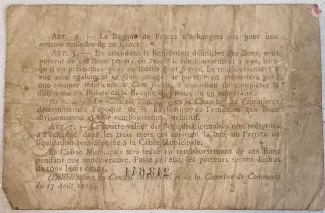Seine-Maritime, Department of 1 Franc, 1916 reverse