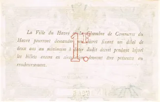 Seine-Maritime, Department of 1 Franc, 1917 reverse