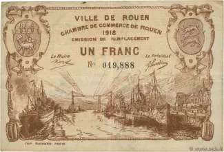 Seine-Maritime, Department of 1 Franc, 1922 image