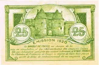 Seine-Maritime, Department of 25 Centimes, 1920 reverse