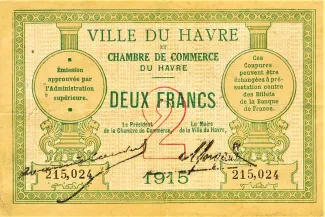 Seine-Maritime, Department of 2 Francs, 1915 obverse