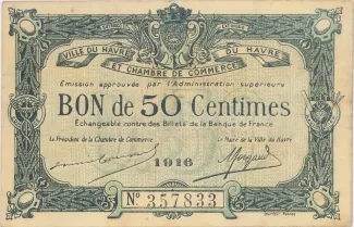Seine-Maritime, Department of 50 Centimes, 1916 obverse