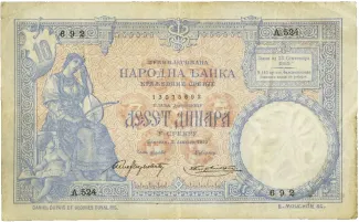 Serbia 10 Dinars, 1893 image