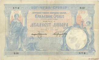 Serbia 20 Dinars, 1905 image