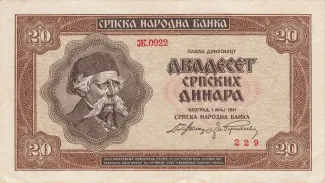 Serbia 20 Dinars, 1941 image