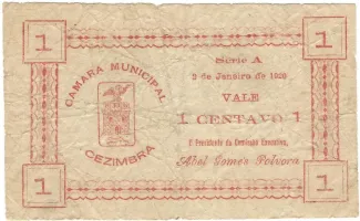 Setbal, District of 1 Centavo, 1920 obverse